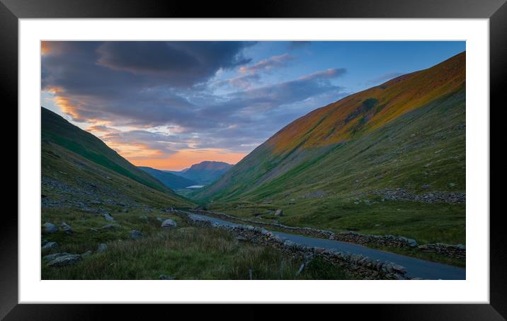 Sunset over Kirkstone Pass Lake District Framed Mounted Print by Greg Marshall