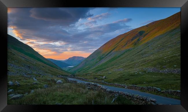 Sunset over Kirkstone Pass Lake District Framed Print by Greg Marshall