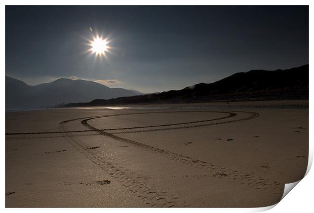 Tracks in the Sand Print by pauline morris
