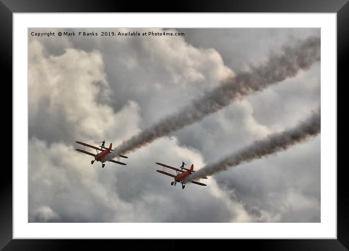 Wing Riders Framed Mounted Print by Mark  F Banks