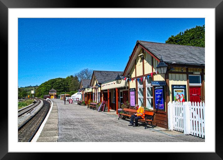 The platform, Embsay Station Framed Mounted Print by Irene Burdell