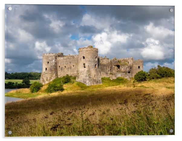 Carew Castle, Pembrokeshire. Acrylic by Colin Allen