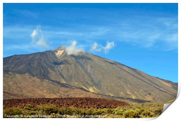 Teide volcano in Teide National Park. Print by Valentina Severinova