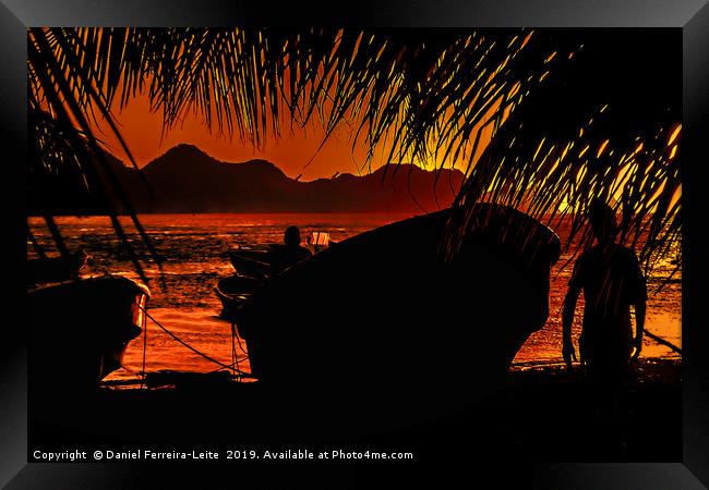 Taganga Bay Sunset, Colombia Framed Print by Daniel Ferreira-Leite