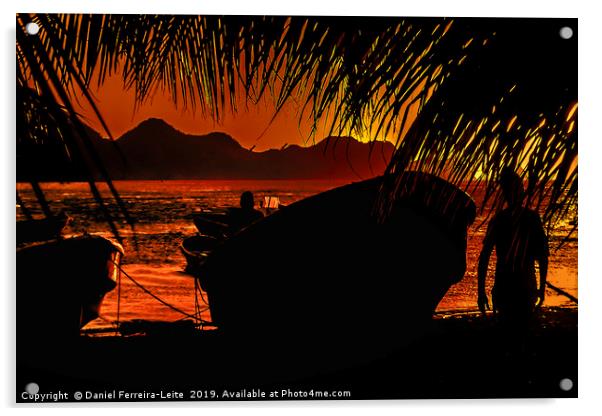 Taganga Bay Sunset, Colombia Acrylic by Daniel Ferreira-Leite
