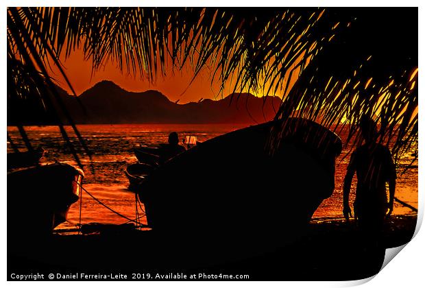 Taganga Bay Sunset, Colombia Print by Daniel Ferreira-Leite