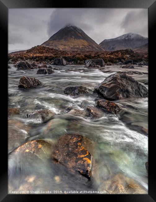 Sligachan river Isle of Skye  Framed Print by Shaun Jacobs