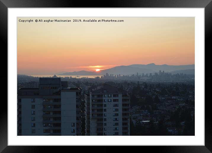 Sunset in Burnaby, Framed Mounted Print by Ali asghar Mazinanian