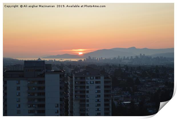 Sunset in Burnaby, Print by Ali asghar Mazinanian