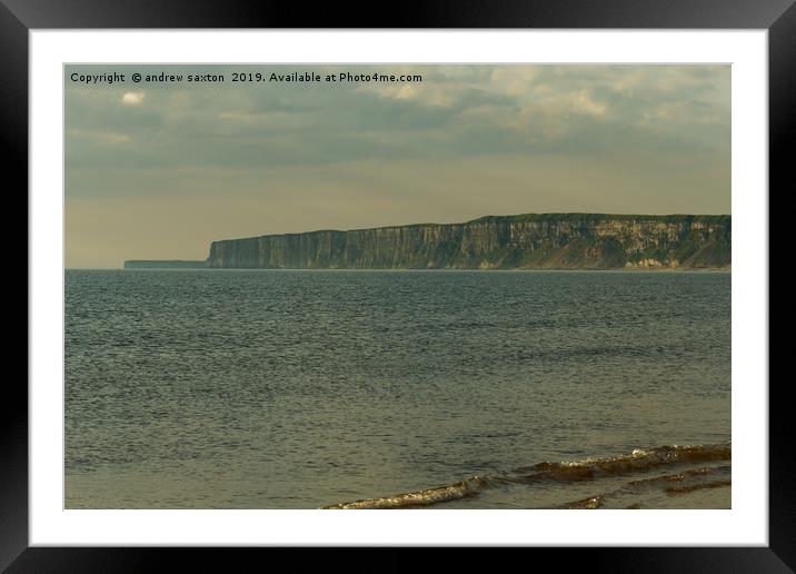 MORNING CLIFFS Framed Mounted Print by andrew saxton
