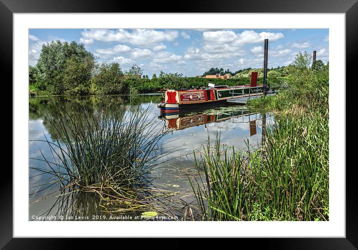 Moored on the Avon At Tewkesbury Framed Mounted Print by Ian Lewis