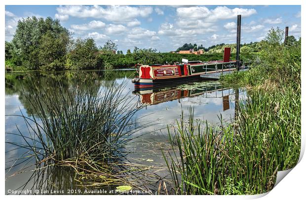 Moored on the Avon At Tewkesbury Print by Ian Lewis