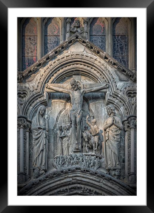 Trondheim Nidaros Cathedral Christ Detail Framed Mounted Print by Antony McAulay