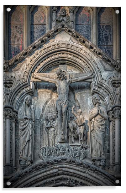 Trondheim Nidaros Cathedral Christ Detail Acrylic by Antony McAulay