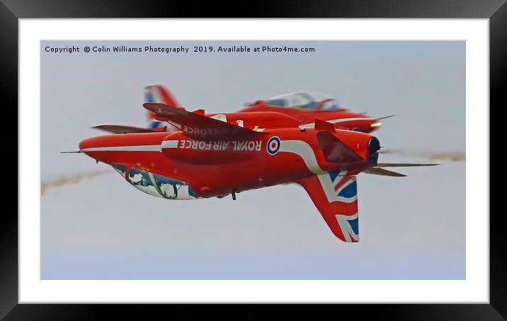 The Red Arrows Synchro Pair At Flying Legends Framed Mounted Print by Colin Williams Photography