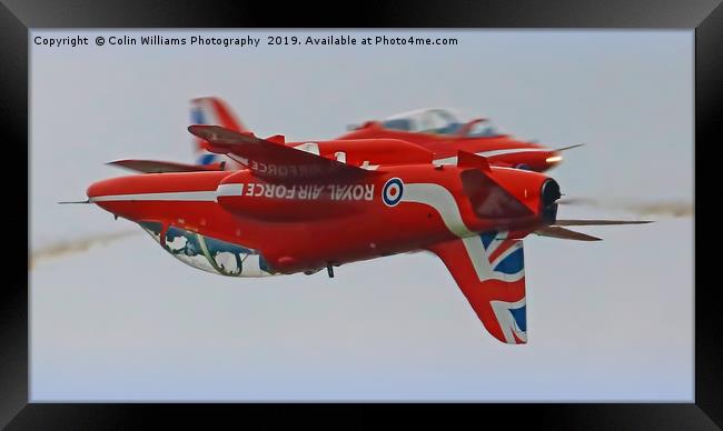 The Red Arrows Synchro Pair At Flying Legends Framed Print by Colin Williams Photography
