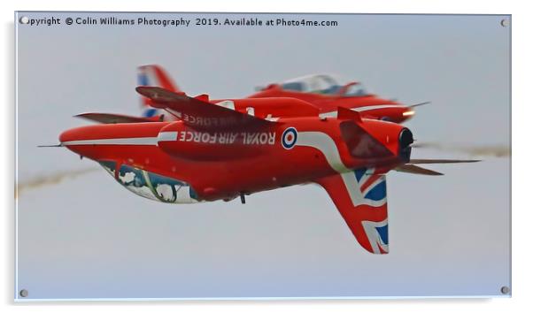 The Red Arrows Synchro Pair At Flying Legends Acrylic by Colin Williams Photography