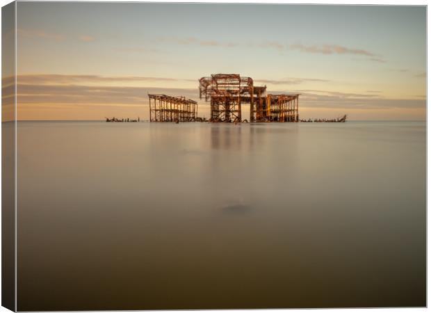 West Pier Dawn Canvas Print by Jed Pearson