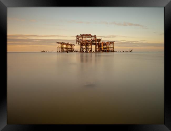 West Pier Dawn Framed Print by Jed Pearson