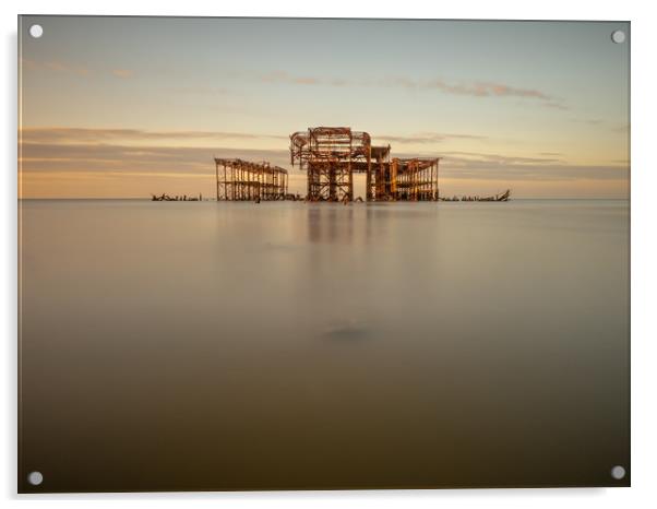 West Pier Dawn Acrylic by Jed Pearson