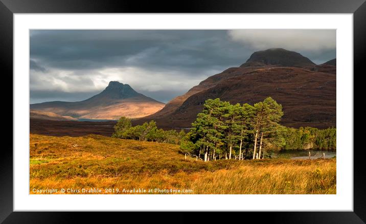 Stac Pollaidh in Autumn light Framed Mounted Print by Chris Drabble