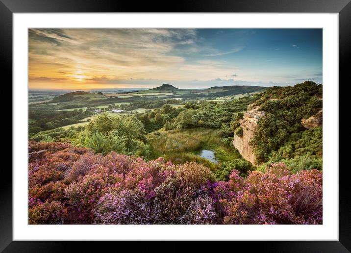 Evening at Cockshaw Hill, Roseberry Topping Framed Mounted Print by Martin Williams