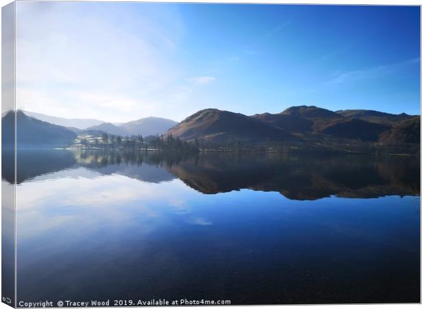 Ullswater reflections Canvas Print by Tracey Wood