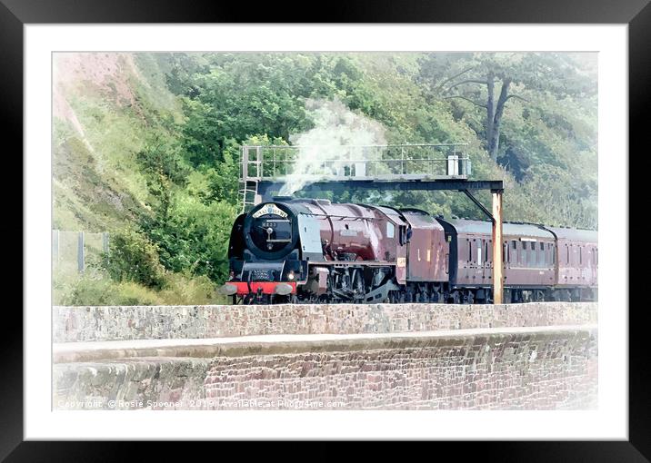 The Royal Duchy Steam Train at Teignmouth Devon Framed Mounted Print by Rosie Spooner