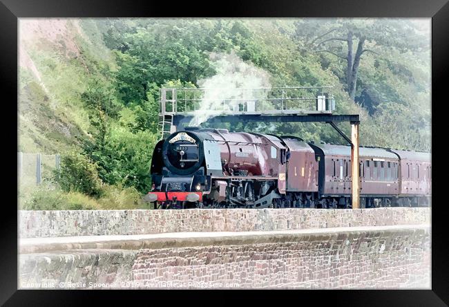 The Royal Duchy Steam Train at Teignmouth Devon Framed Print by Rosie Spooner