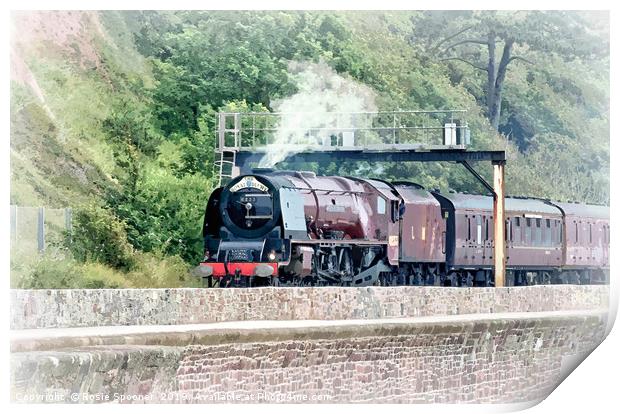 The Royal Duchy Steam Train at Teignmouth Devon Print by Rosie Spooner