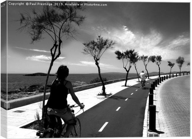 Mallorcan Cycle Track Canvas Print by Paul F Prestidge