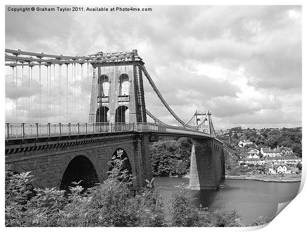 Menai Suspension Bridge Print by Graham Taylor