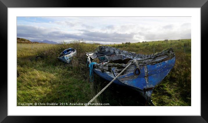 Abandoned boats in Cove Harbour Framed Mounted Print by Chris Drabble