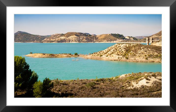 Turquoise Reservoir  Framed Mounted Print by Stuart Atton