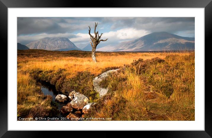On Rannoch Moor Framed Mounted Print by Chris Drabble