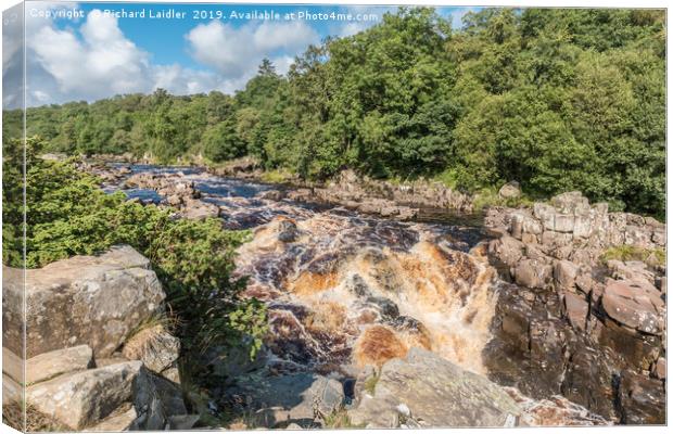 The River Tees Upstream from High Force Waterfall Canvas Print by Richard Laidler