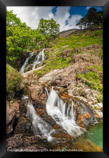 Watkin Path Waterfall Wales Framed Print by Adrian Evans