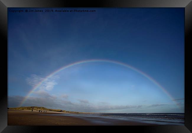 Rainbows over Druridge Bay Framed Print by Jim Jones