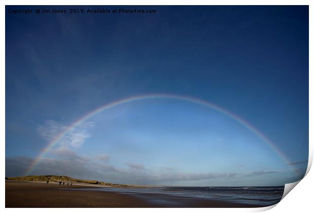 Rainbows over Druridge Bay Print by Jim Jones