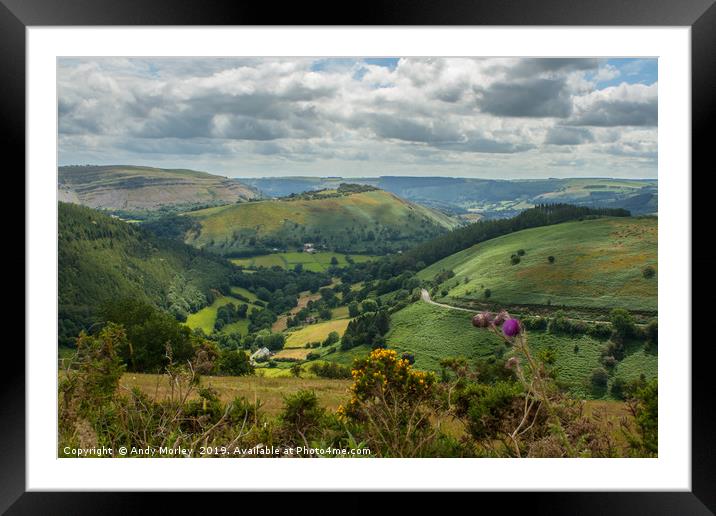 View from the Horseshoe Pass Framed Mounted Print by Andy Morley