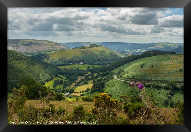 View from the Horseshoe Pass Framed Print by Andy Morley