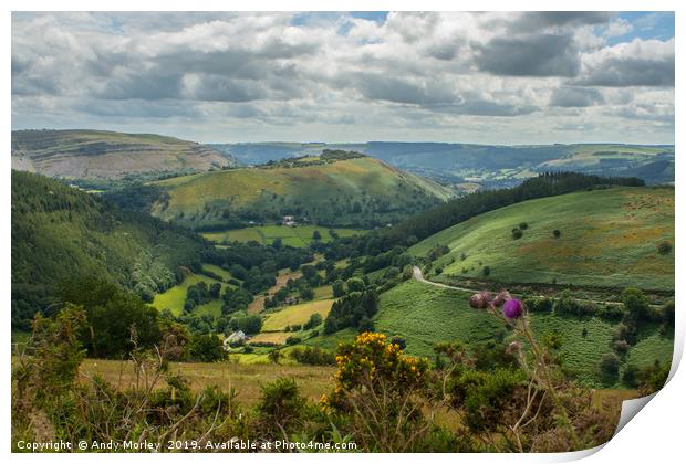 View from the Horseshoe Pass Print by Andy Morley