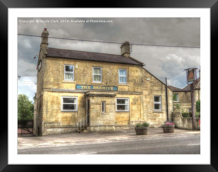 The Beehive A Timeless Wiltshire Pub Framed Mounted Print by Nicola Clark
