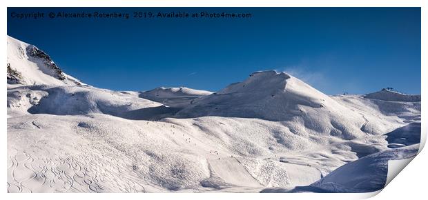 Winter landscape - Panorama of the ski resort Print by Alexandre Rotenberg
