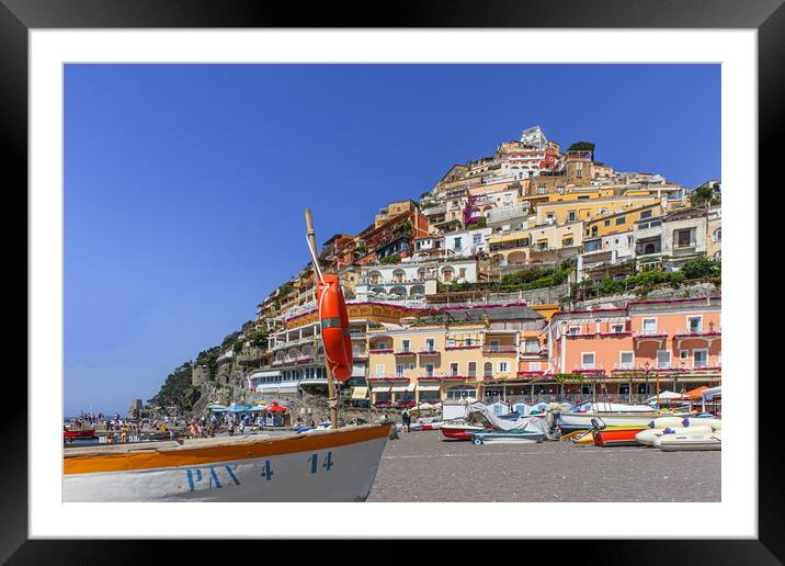 Positano italy Framed Mounted Print by David Belcher