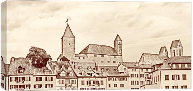 Rapperswil Castle Sepia Canvas Print by DiFigiano Photography