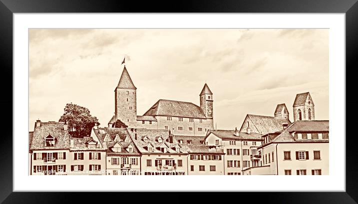 Rapperswil Castle Sepia Framed Mounted Print by DiFigiano Photography