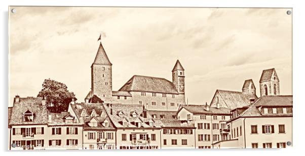 Rapperswil Castle Sepia Acrylic by DiFigiano Photography