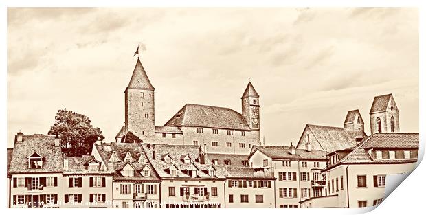 Rapperswil Castle Sepia Print by DiFigiano Photography