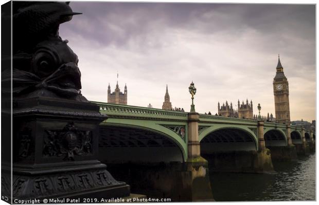 Digital painting of Westminster Bridge - London Canvas Print by Mehul Patel